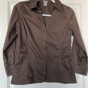 Ann Taylor- Chocolate Brown Blouse 6P
